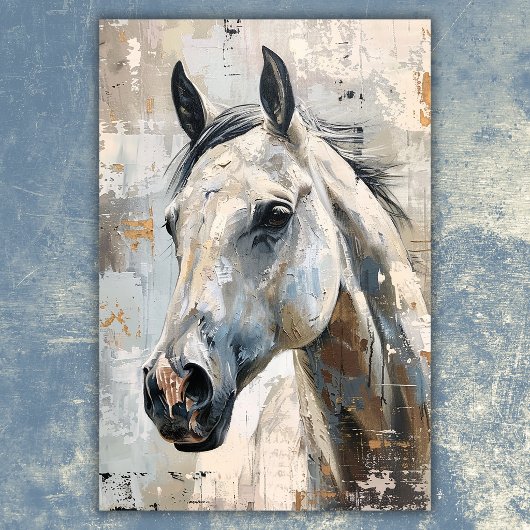 Moderne Reitkunst – Abstraktes graues Pferd Design Poster