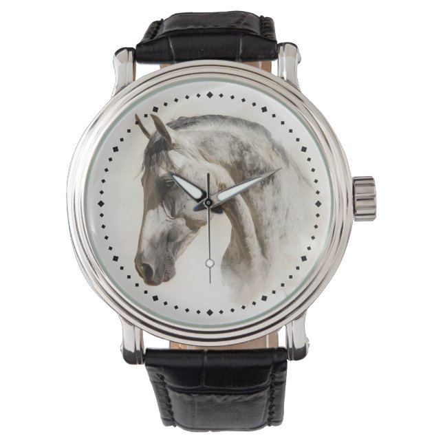 Moderne Reitschule Lusitano Armbanduhr (Vorderseite)