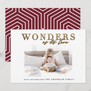 Moderne religiöse chic goldene mehrfache Foto-Weih Feiertagskarte