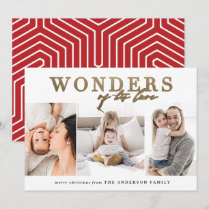 Moderne religiöse chic goldene mehrfache Foto Weih Feiertagskarte