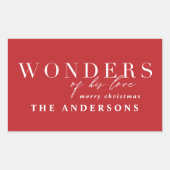 Moderne religiöse Chic-Typografie Weihnachten Rechteckiger Aufkleber (Vorderseite)