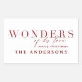 Moderne religiöse Chic-Typografie Weihnachten Rechteckiger Aufkleber (Vorderseite)