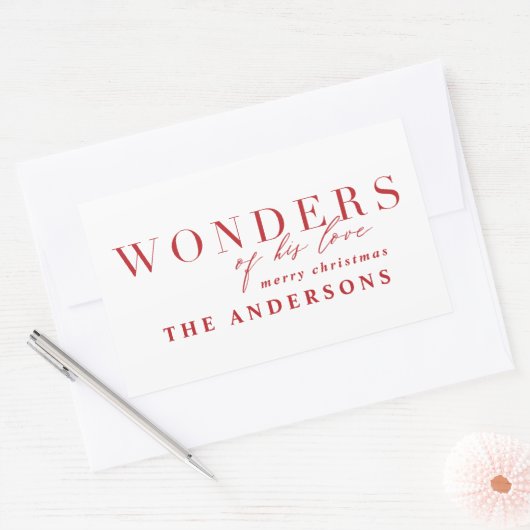 Moderne religiöse Chic-Typografie Weihnachten Rechteckiger Aufkleber (Umschlag)