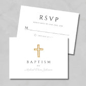 Moderne religiöse Cross Boy-Taufe RSVP Karte