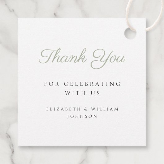 Moderne religiöse Cross-Sage Green Script-Taufe Geschenkanhänger (Rückseite)