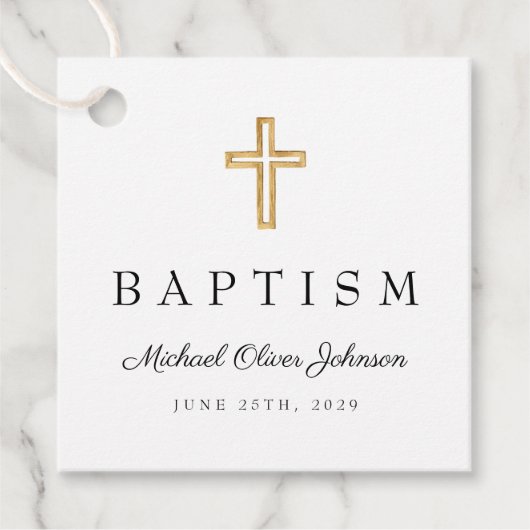 Moderne religiöse Cross-Script-Taufe Geschenkanhänger (Vorderseite)