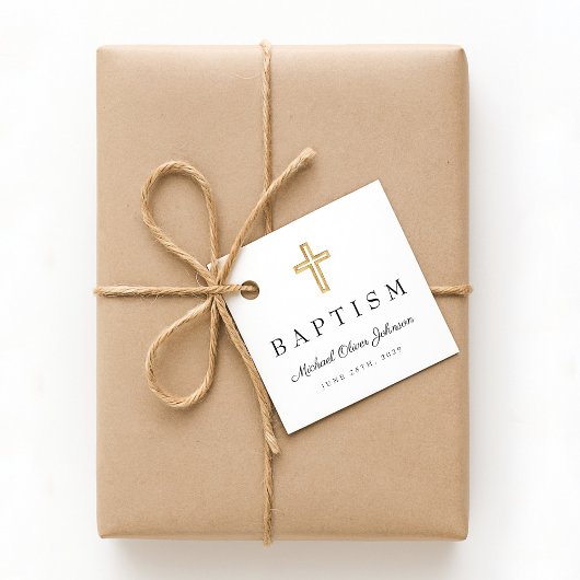 Moderne religiöse Cross-Script-Taufe Geschenkanhänger