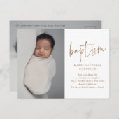 Moderne religiöse Taufe & Christening Einladung Postkarte (Vorne/Hinten)