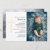 Moderne religiöse Taufe und Weihnachten Einladung (Vorne/Hinten)