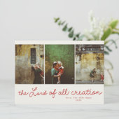 Moderne religiöse Weihnachtsfotokarte Einladung (Stehend Vorderseite)