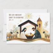 Moderne religiöse Weihnachtskrippe Heilige Familie Feiertagskarte (Vorderseite)