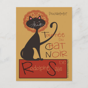 Moderne Remake von Le Chat Noir Black Cat Postkarte