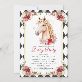 Moderne Rennpferd Derby-Party Reitsport  Einladung