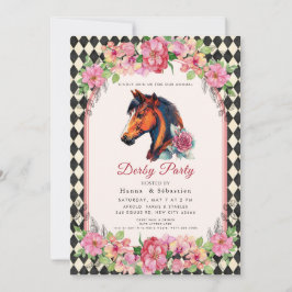 Moderne Rennpferd Derby-Party Reitsport  Einladung