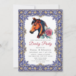 Moderne Rennpferd Derby-Party Reitsport  Einladung