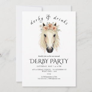 Moderne Rennpferd Derby-Party Reitsport-Einladung Einladung