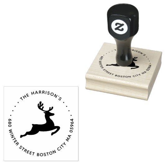 Moderne Rentier-Rücksendeadresse Gummistempel (Stempel)