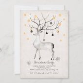 Moderne Rentierschmuck Weihnachts-Party Einladung (Vorderseite)