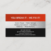 Moderne Reparatur Beruflicher Geräte Visitenkarte (Rückseite)