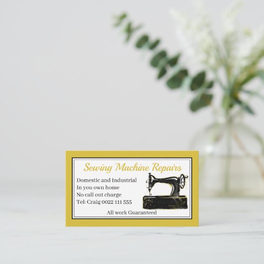 Moderne Reparaturen an Nähmaschinen Visitenkarte (Stehend Vorderseite)