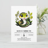 Moderne Reptilien Geburtstag Einladung (Stehend Vorderseite)