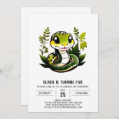 Moderne Reptilien Geburtstag Einladung (Vorne/Hinten)