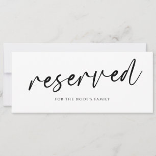 Moderne reservierte Hochzeitsschilder Handschrift 