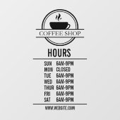 Moderne Restaurant- oder Einkaufszeiten Fensteraufkleber (Blatt)