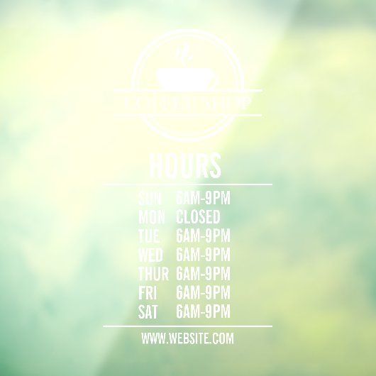 Moderne Restaurant- oder Einkaufszeiten Fensteraufkleber (Blatt 3)