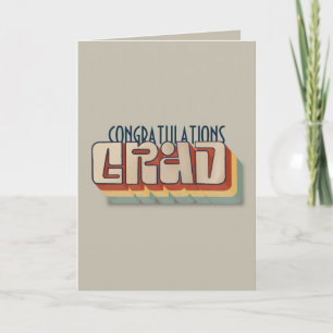 Moderne Retro-3D-typografische Graduiertenkarte Karte