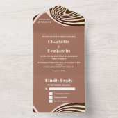 Moderne Retro-70er-Hochzeit All In One Einladung (Innen Boden)