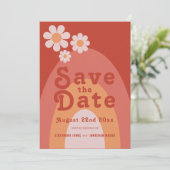 Moderne Retro-70er-Hochzeit Save The Date (Stehend Vorderseite)
