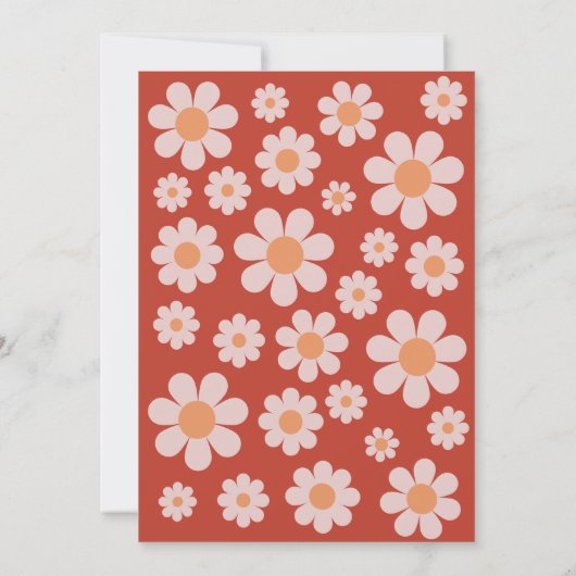 Moderne Retro-70er-Hochzeit Save The Date (Rückseite)