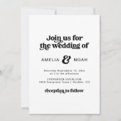 Moderne Retro 70er Jahre Einladung zur Hochzeit (Vorderseite)