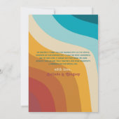 Moderne Retro 70er Jahre farbenfrohe Regenbogenwel Dankeskarte (Rückseite)