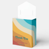 Moderne Retro 70er Jahre farbenfrohe Regenbogenwel Geschenkschachtel (Geöffnet)