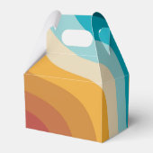 Moderne Retro 70er Jahre farbenfrohe Regenbogenwel Geschenkschachtel (Rückseite)