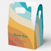 Moderne Retro 70er Jahre farbenfrohe Regenbogenwel Geschenkschachtel (Geöffnet)