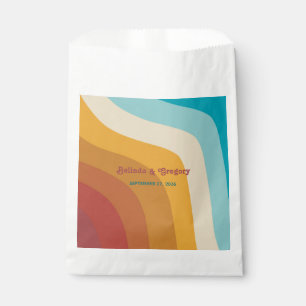 Moderne Retro 70er Jahre farbenfrohe Regenbogenwel Geschenktütchen