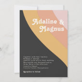 Moderne Retro-70er Jahre Rainbow Dark Wedding Einladung (Vorderseite)