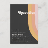 Moderne Retro 70er Jahre Rainbow Dark Wedding Rece Begleitkarte (Vorderseite)