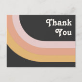 Moderne Retro 70er Jahre Rainbow Dark Wedding Viel Postkarte (Vorderseite)