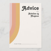 Moderne Retro 70er Jahre Rainbow Wedding Advice Ca Hinweiskarte (Vorderseite)