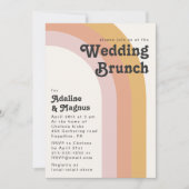 Moderne Retro 70er Jahre Rainbow Wedding Brunch Ei Einladung (Vorderseite)