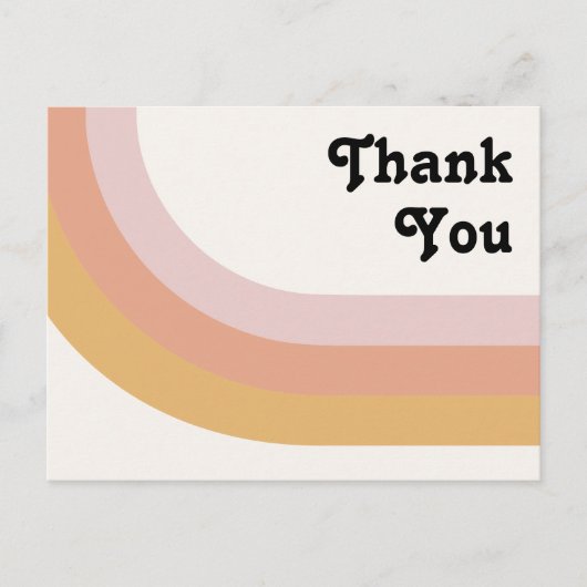 Moderne Retro 70er Jahre Rainbow Wedding Vielen Da Postkarte (Vorderseite)