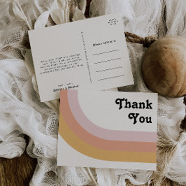 Moderne Retro 70er Jahre Rainbow Wedding Vielen Da Postkarte