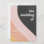 Moderne Retro 70er Jahre Regenbogen dunkel die Hoc Einladung (Vorderseite)