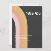 Moderne Retro 70er Jahre Regenbogen Dunkel machen  Einladung (Vorderseite)