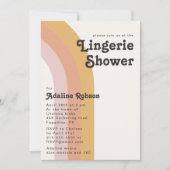 Moderne Retro 70er Jahre Regenbogen-Fingerie-Dusch Einladung (Vorderseite)