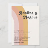 Moderne Retro 70er Jahre Regenbogen Traditionelle Einladung (Vorderseite)